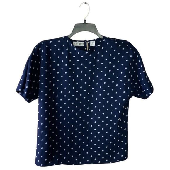 Steven Barry Skirt Top Set Womens 10 Pleated Skirt Short Sleeve Blouse Polka Dot - Picture 4 of 10